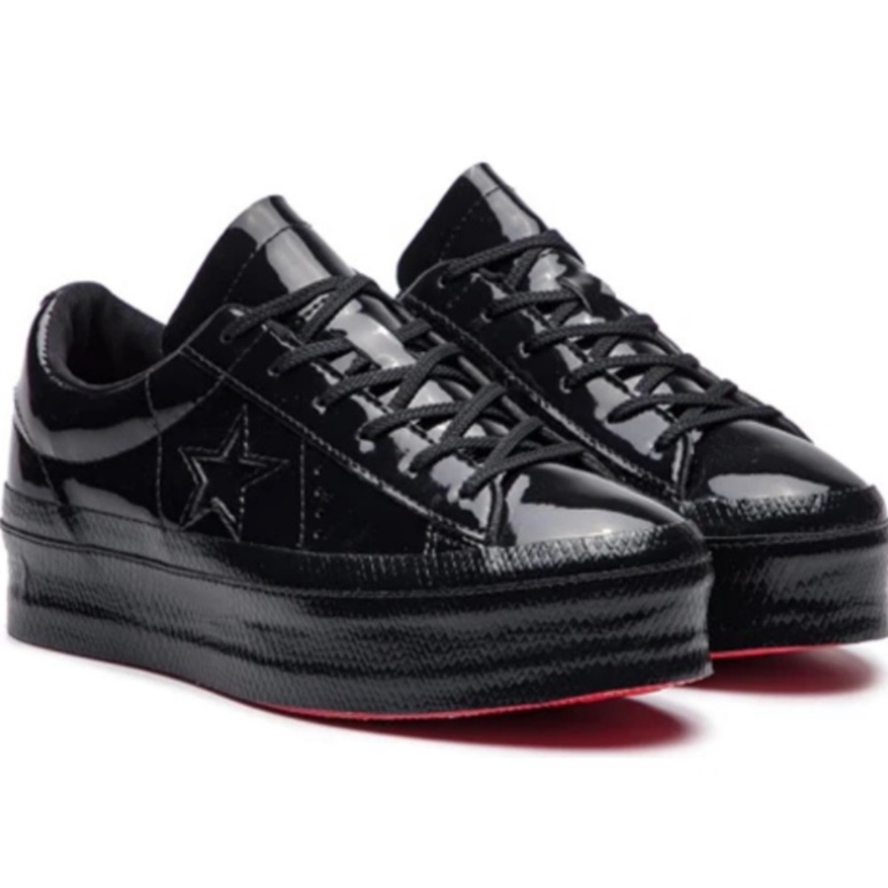 Converse One Star Platform Ox Patent Black